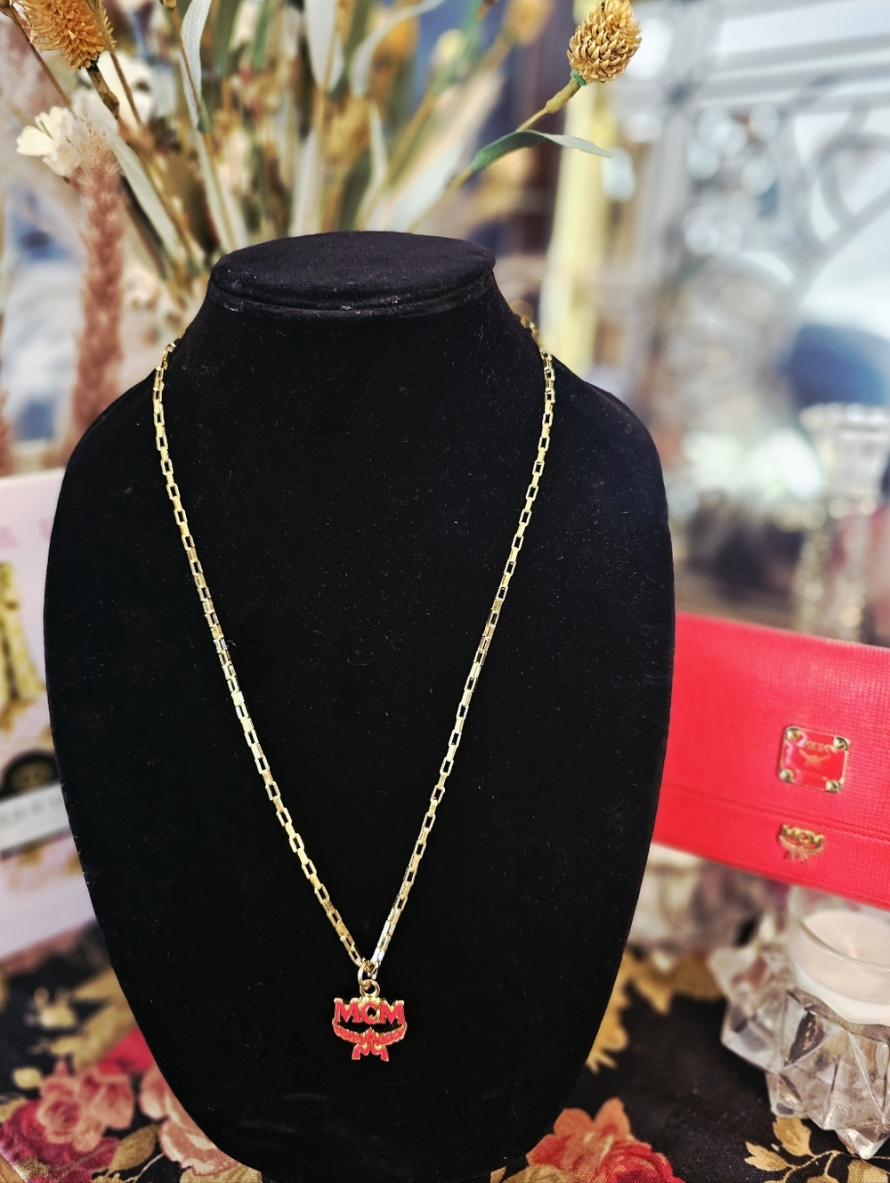 MCM Charm in Stainless Steel Chain